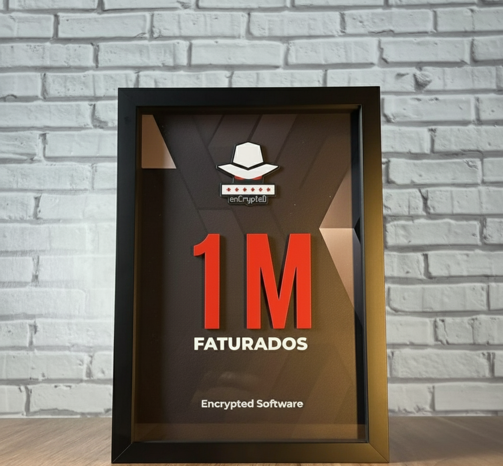 Placa de 1 milhão faturados para cliente da Encrypted Software